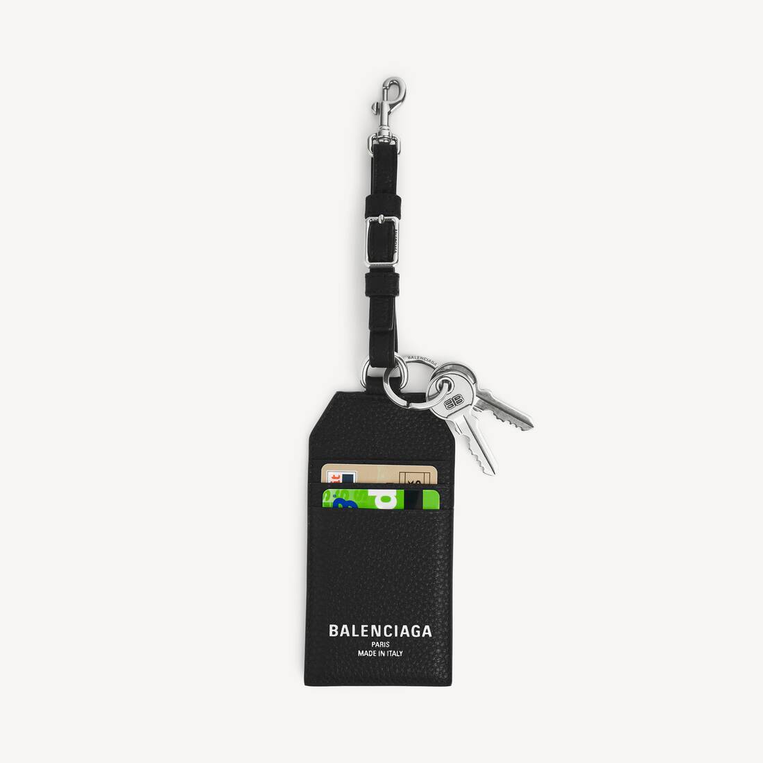 Men's Credit Charm/keychain Card Holder in Black