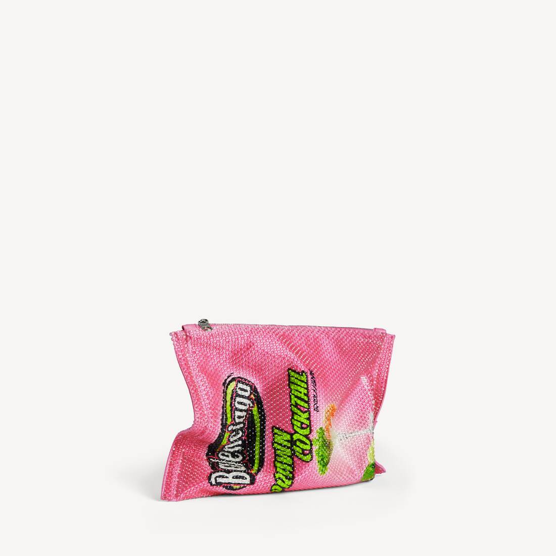 Men's Chips Bag Small With Rhinestones in Pink