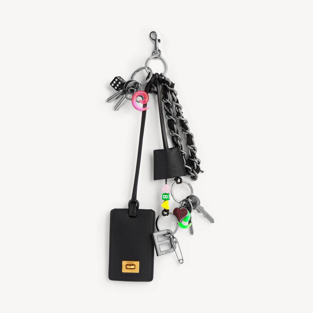 Women's Keychain Rodeo Tag Full Charm in Black/white