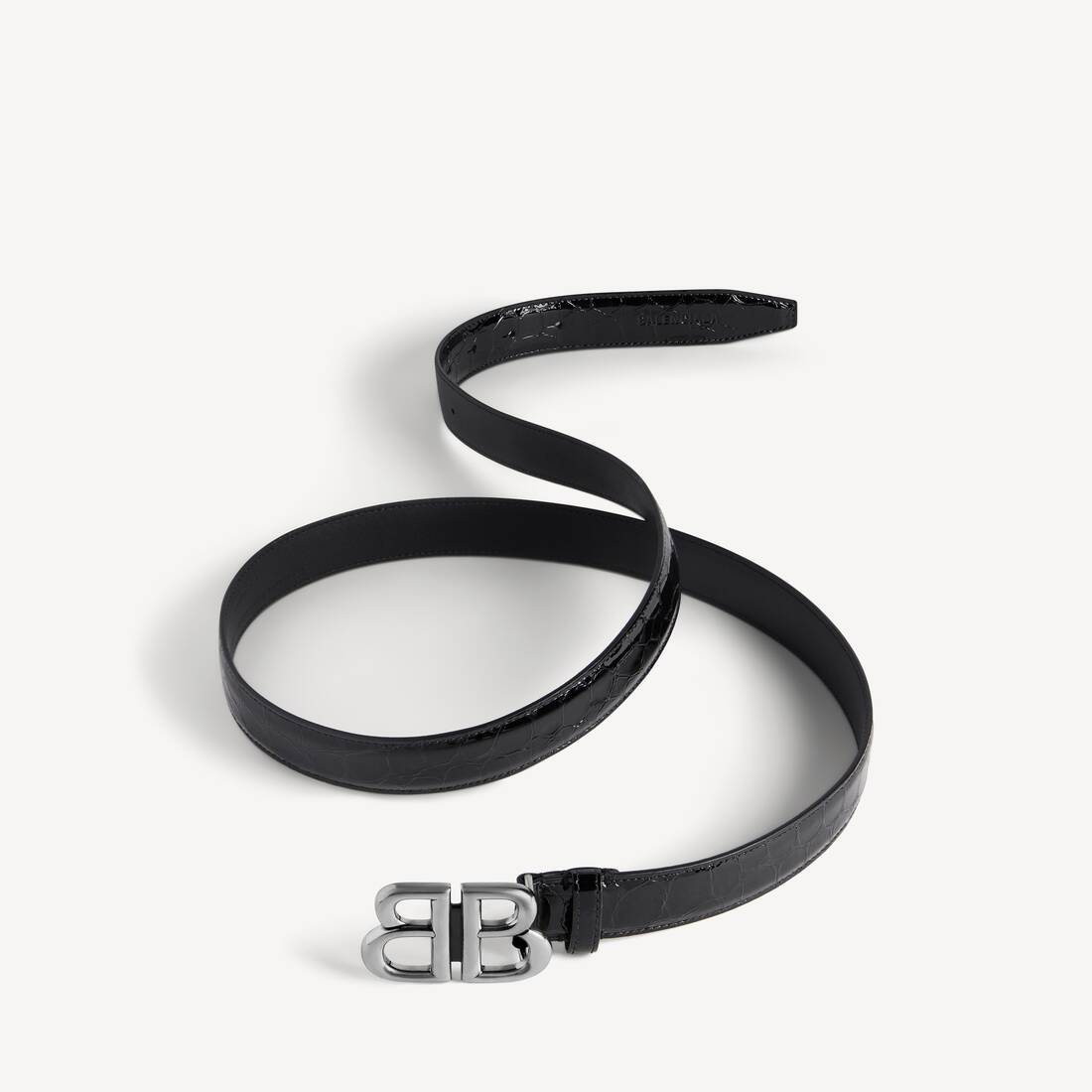 Women's Monaco Belt Crocodile Embossed in Black
