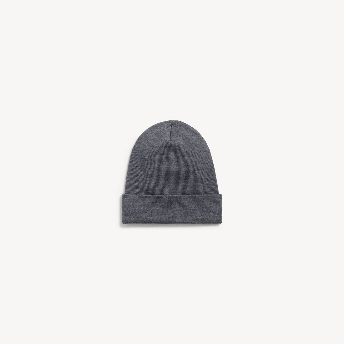 Men's Patch Beanie in Grey