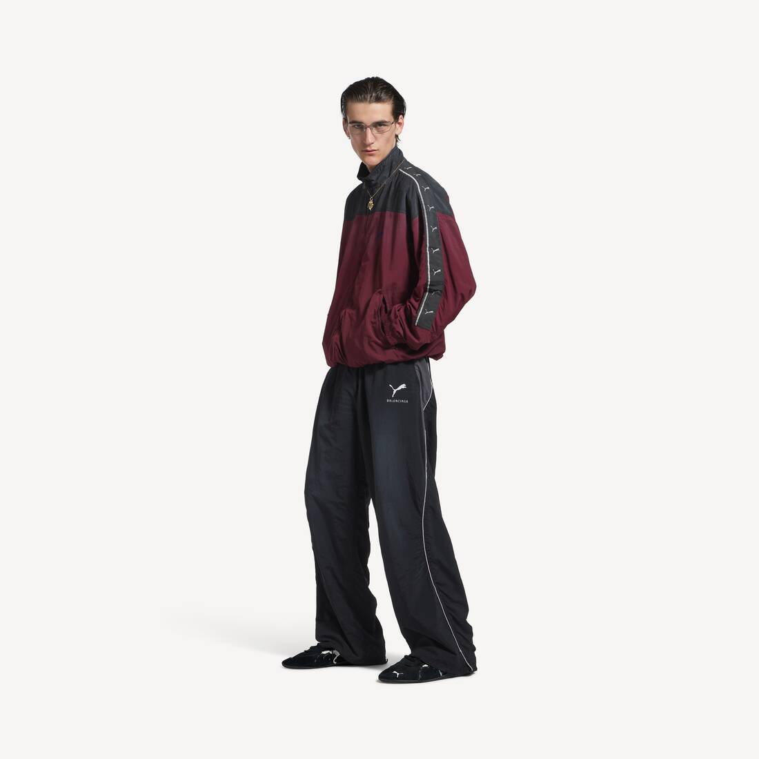 Balenciaga I Puma Tracksuit Jacket in Burgundy