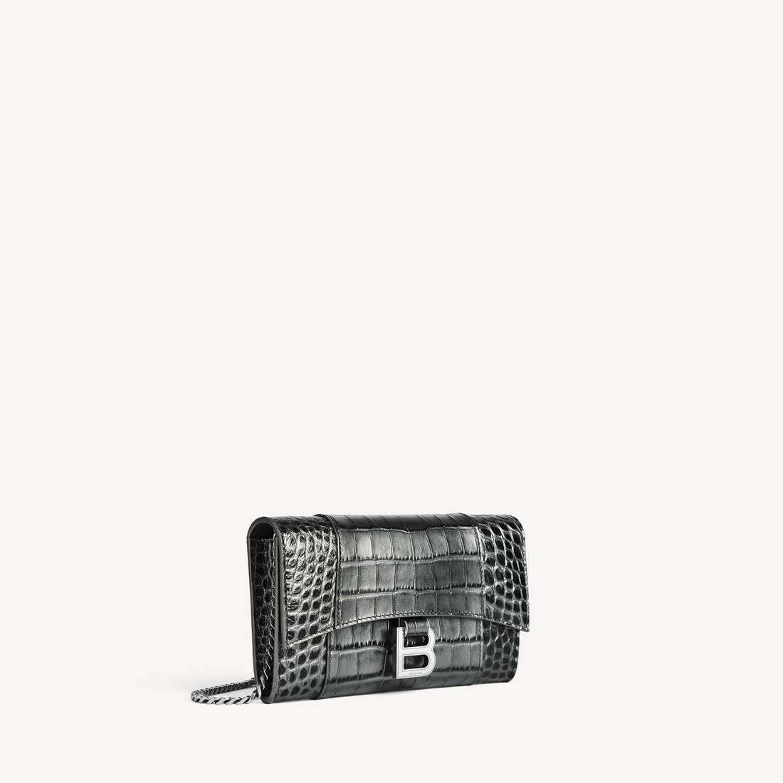 Women's Hourglass Wallet On Chain in Gun Metal