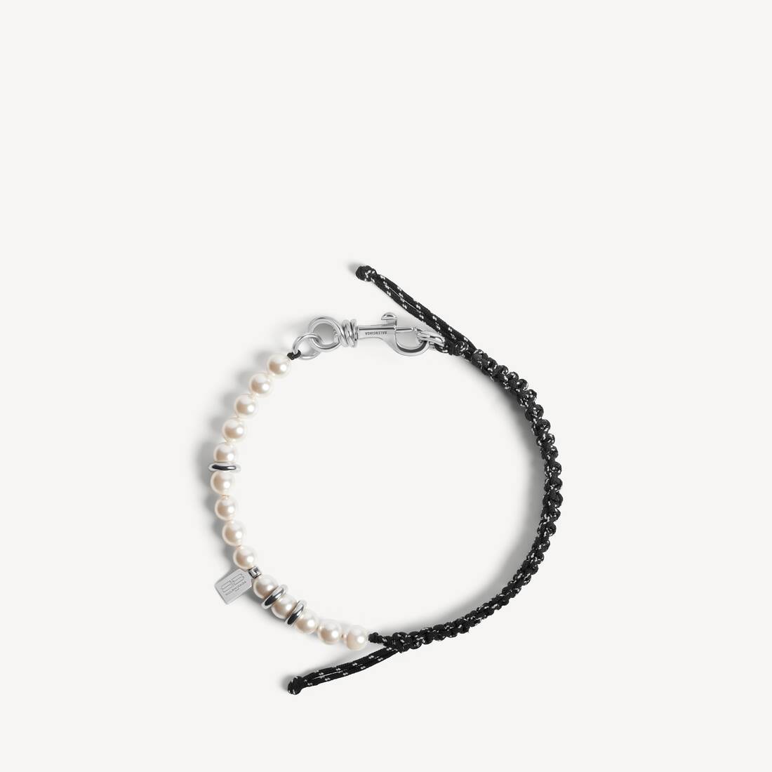 Malibu Pearl Bracelet/choker in Black/white/shiny Silver