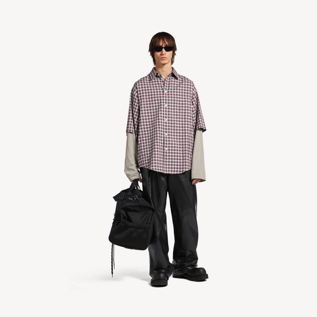Men's Wrong Sleeve Shirt in Red/navy