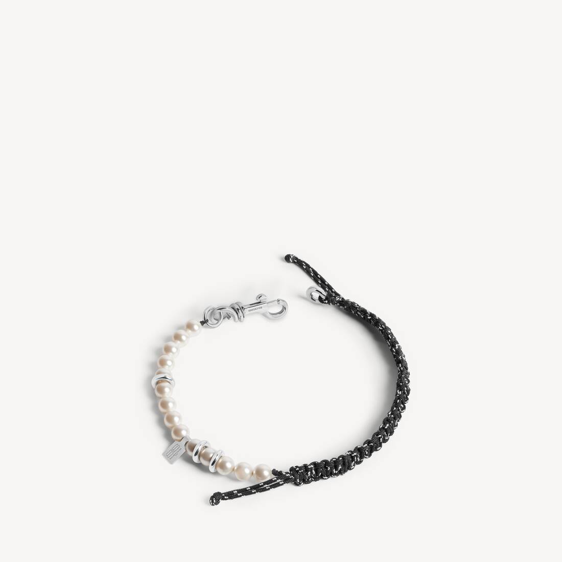 Malibu Pearl Bracelet/choker in Black/white/shiny Silver