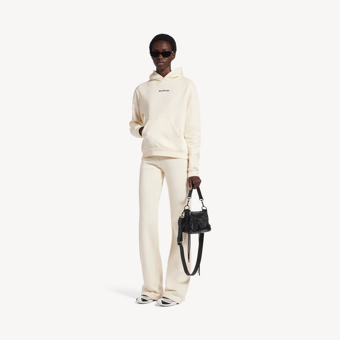 Women's Balenciaga Back Hoodie Medium Fit in Cream