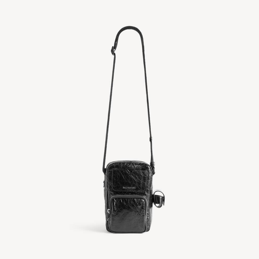 Men's Superbusy Vertical Crossbody Bag in Black