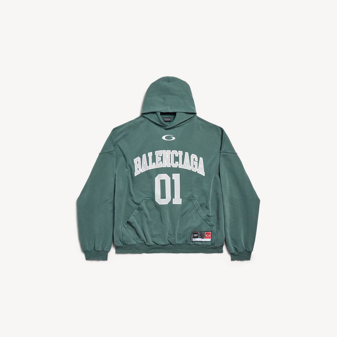 Men's Basketball Hoodie Large Fit in Dark Green/light Green