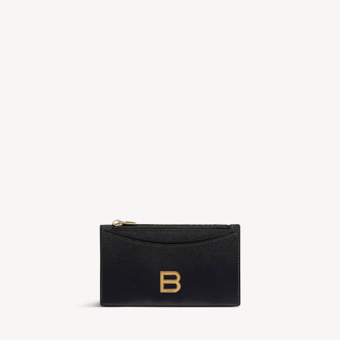 Women's Hourglass Long Coin And Card Holder in Black