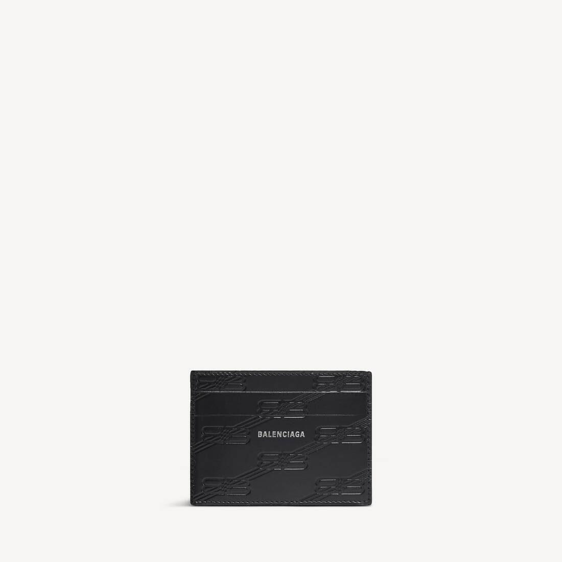 Men's Embossed Monogram Card Case Box in Black