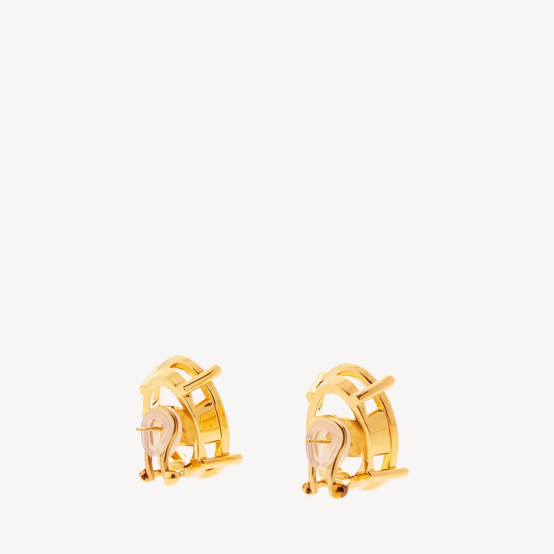 Women's Frame Oval Earrings in Shiny Gold