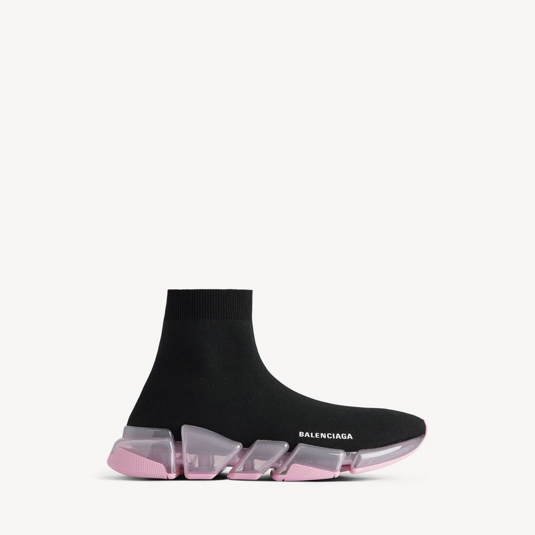 Women's Speed 2.0 Full Clear Sole Recycled Knit Sneaker in Black/rose