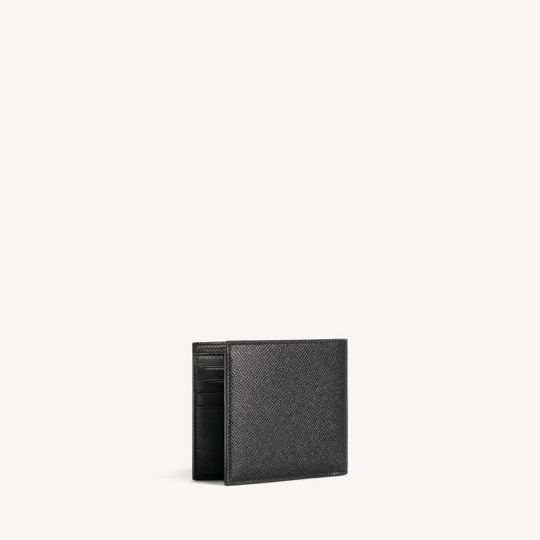 Men's Passport Square Folded Wallet in Black