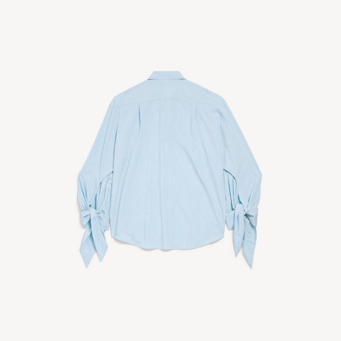 Women's Knotted Cuff Blouse in Blue/white