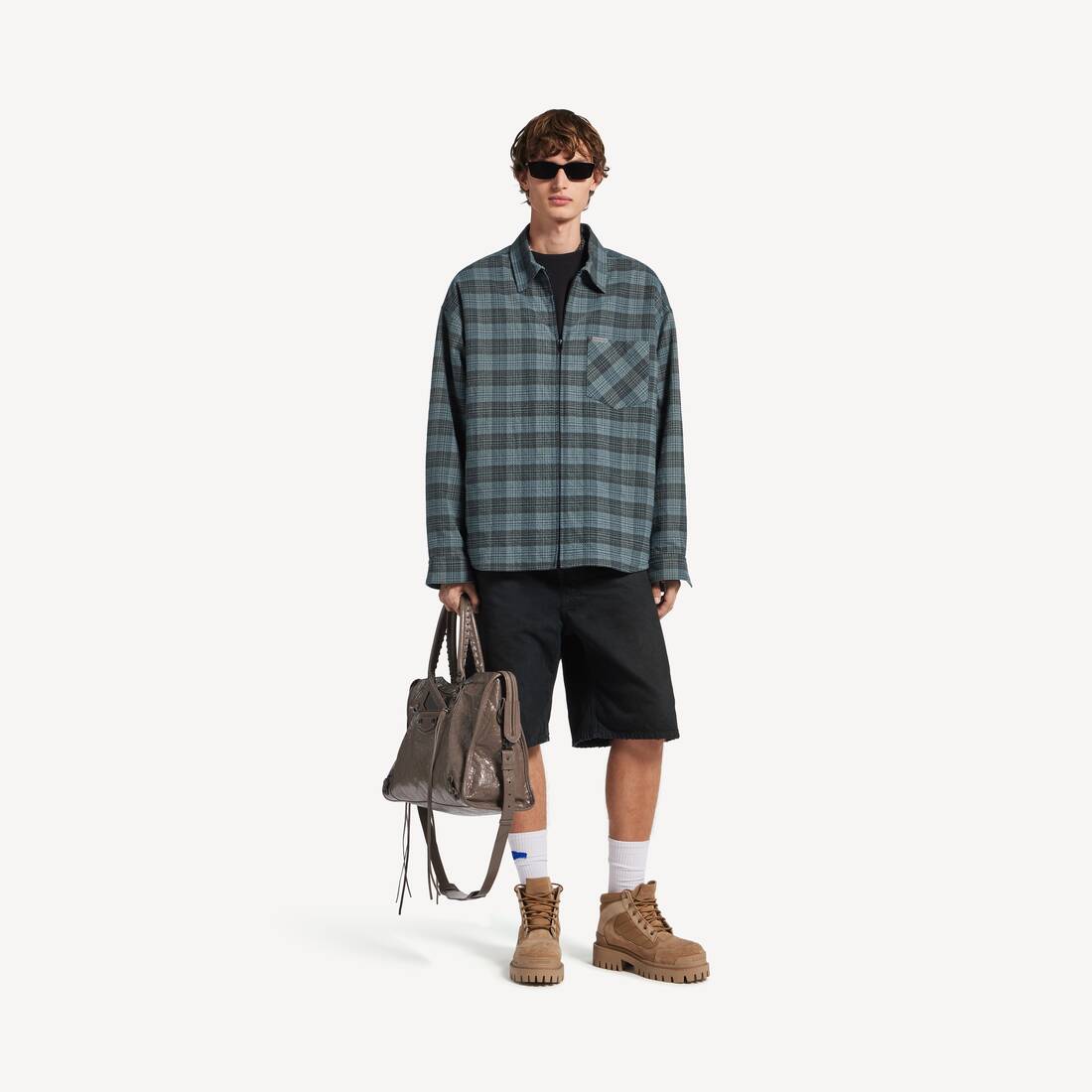 Men's Padded Overshirt in Blue