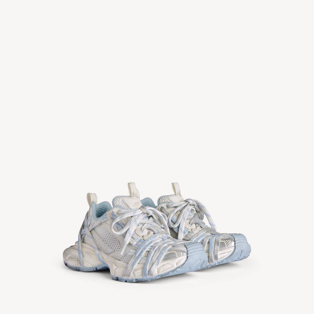 Women's 3xl Extreme Laces Logo Sneaker in White/off White/light Blue