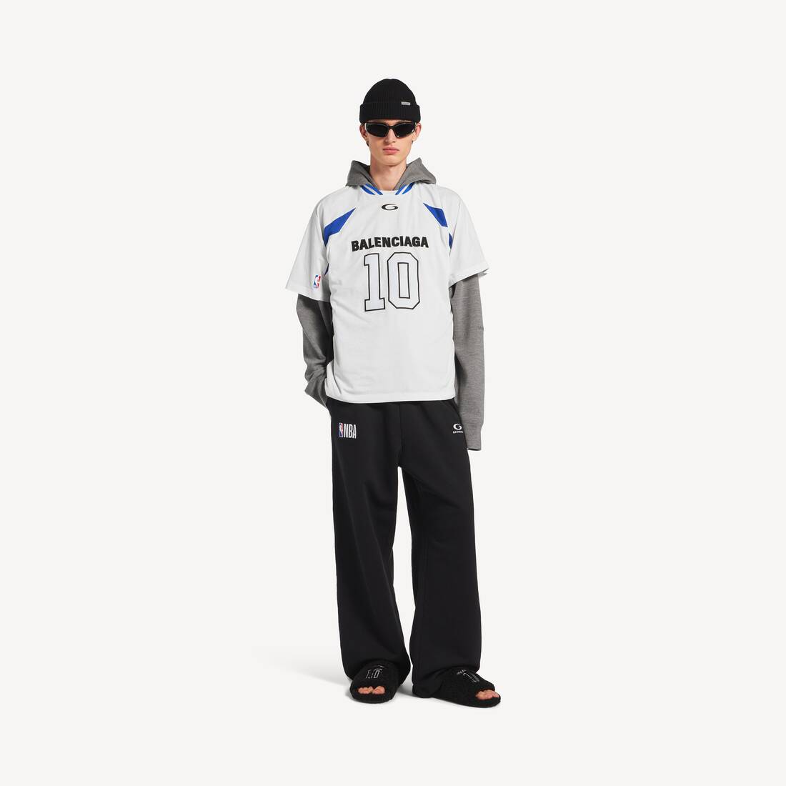 Men's Balenciaga | Nba Collaboration Oversized T-shirt in White/multicolor