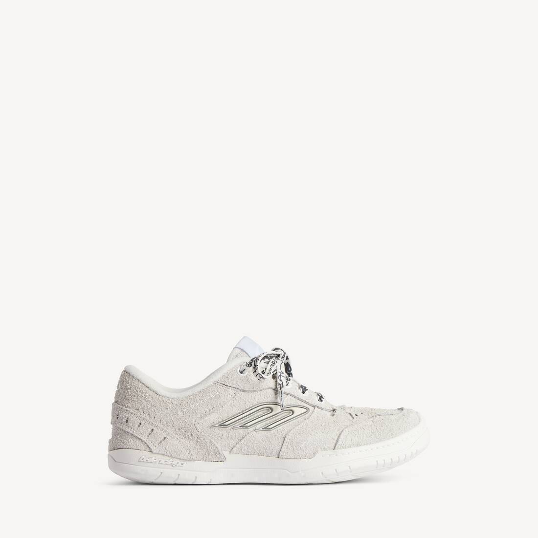 Men's Hamptons Suede Sneaker in Off White/black