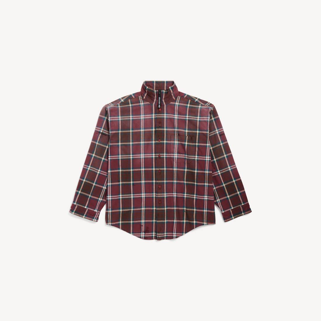 Men's Zip-up Shirt in Burgundy