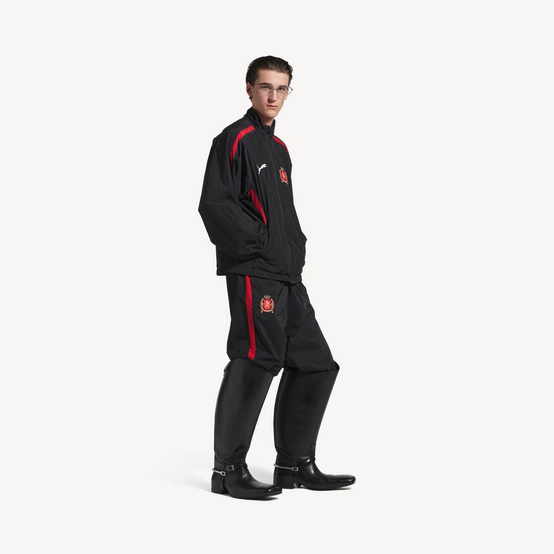 Balenciaga I Puma Large Tracksuit Pants in Black/red