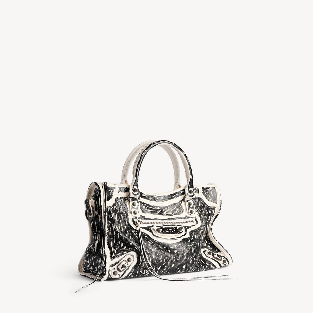 Women's Le City Bag Medium in White Snow/black