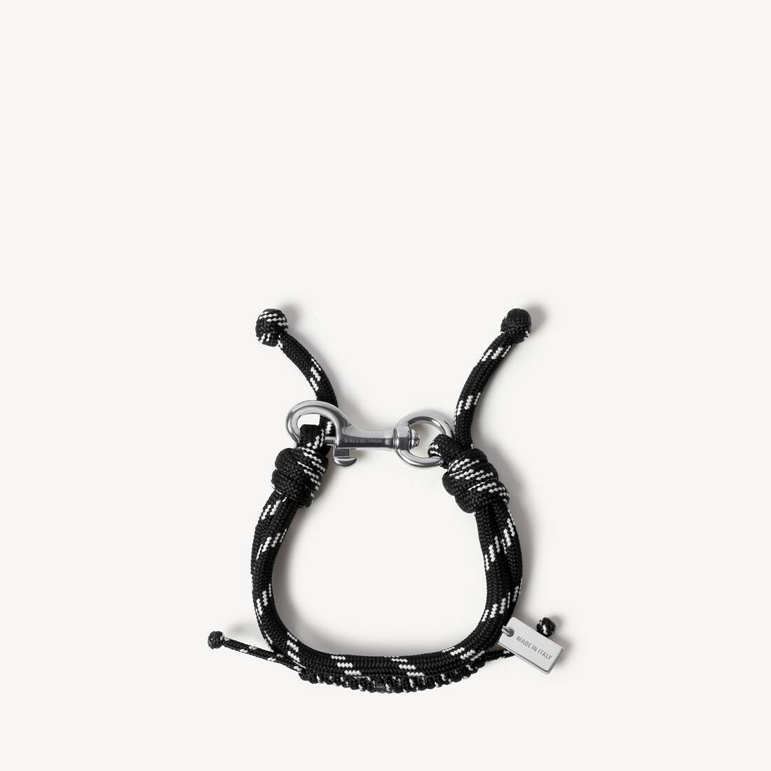 Malibu Cord Bracelet in Black/white/shiny Silver