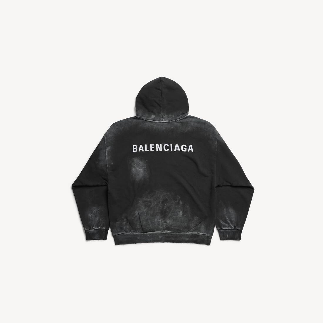 Men's Balenciaga Back Hoodie Medium Fit in Faded Black/white