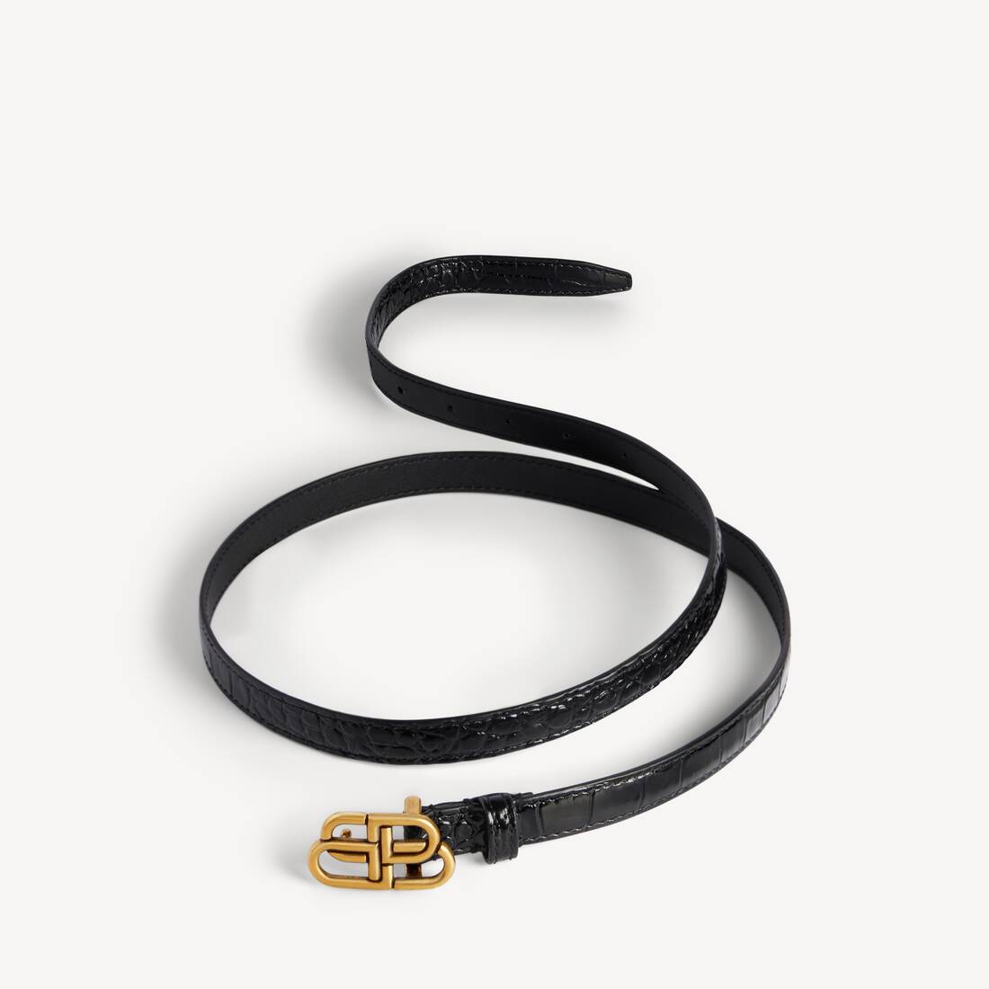 Women's Bb Super Thin Belt in Black