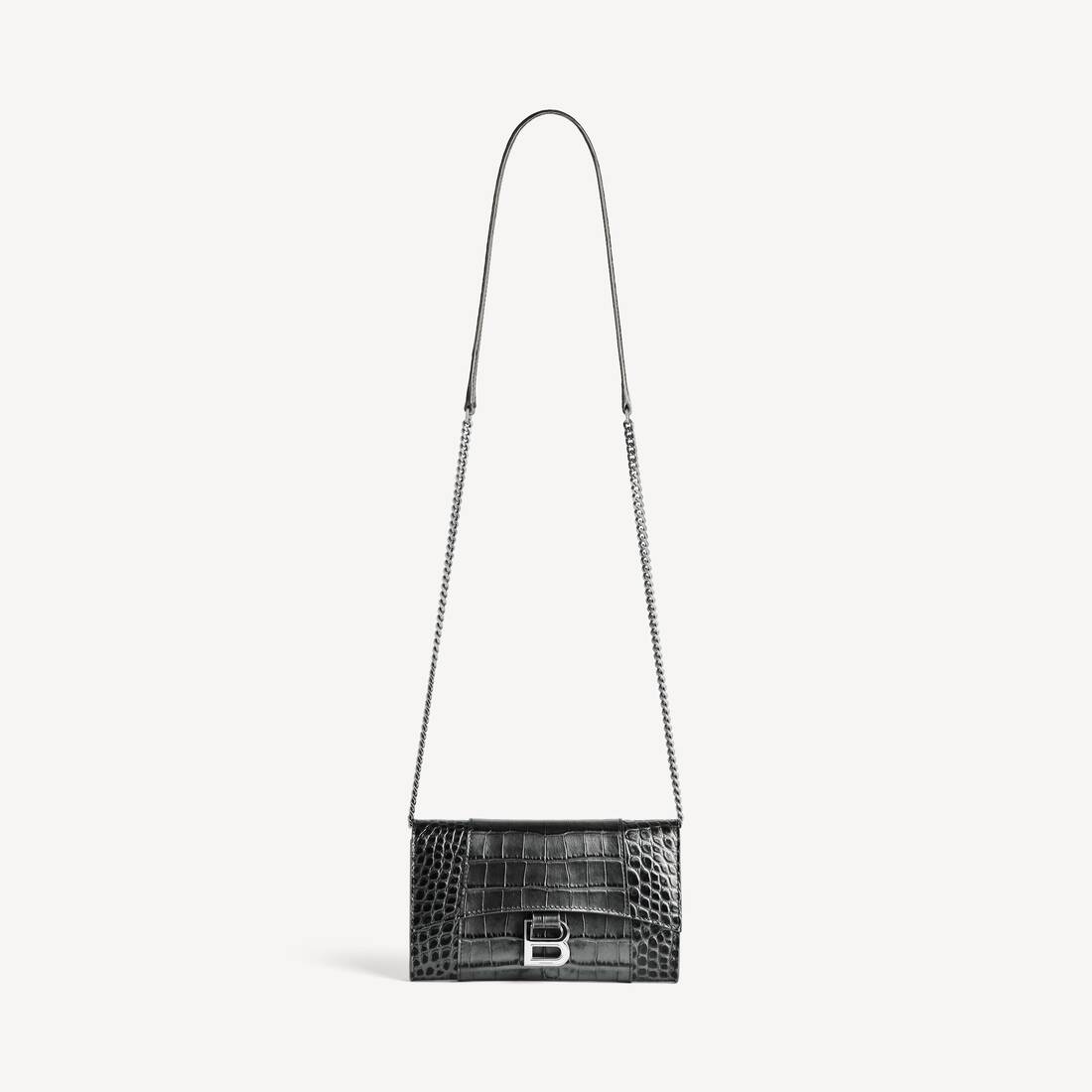 Women's Hourglass Wallet On Chain in Gun Metal