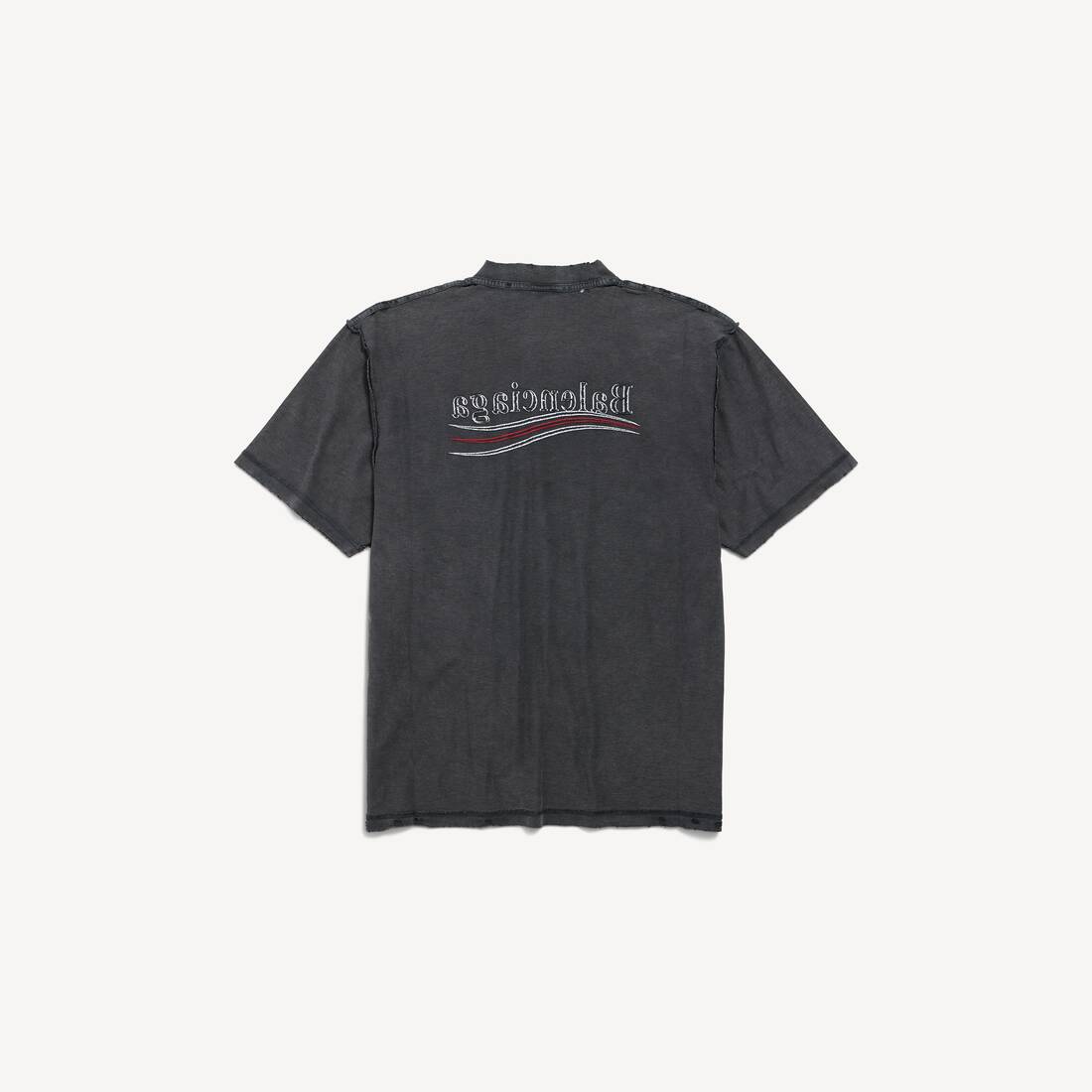 Political Campaign Inside-out T-shirt Large Fit in Faded Black