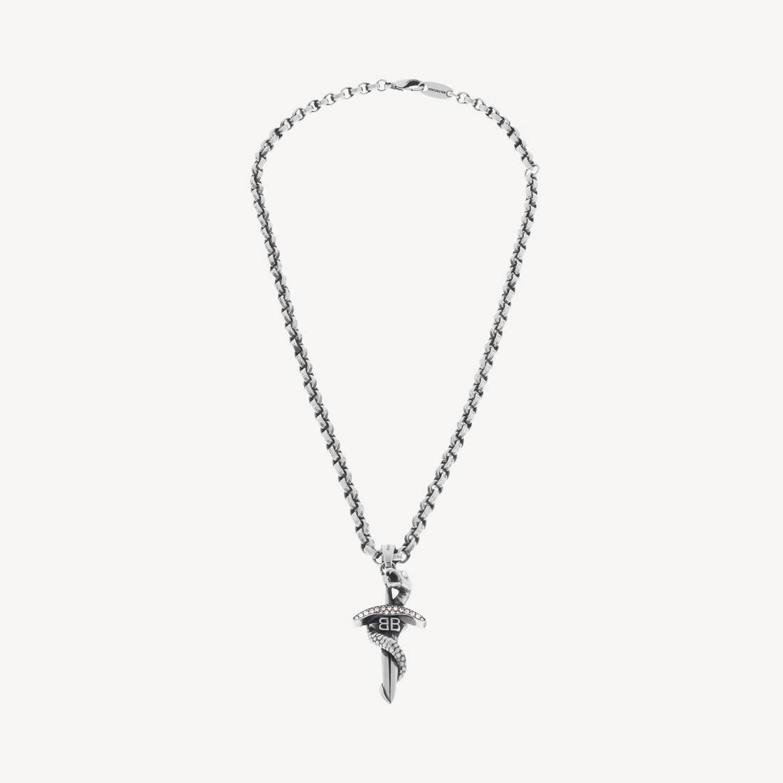 Goth Snake Necklace in Antique Silver