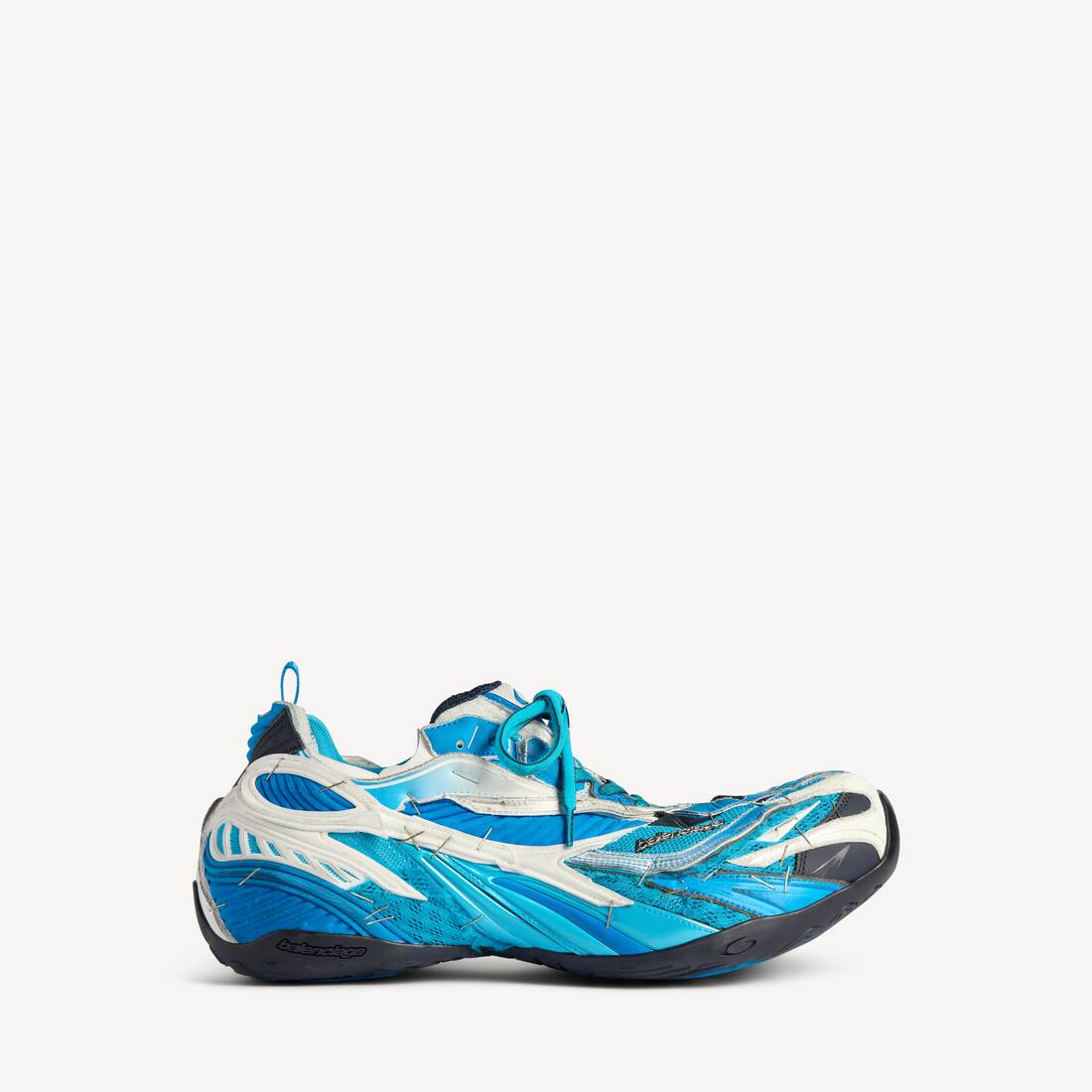 Men's Soleless Sneaker in Blue/white/silver