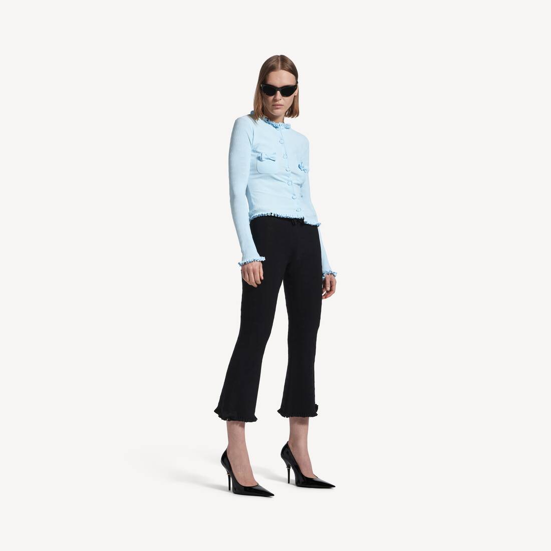 Women's Fitted Cardigan in Light Blue