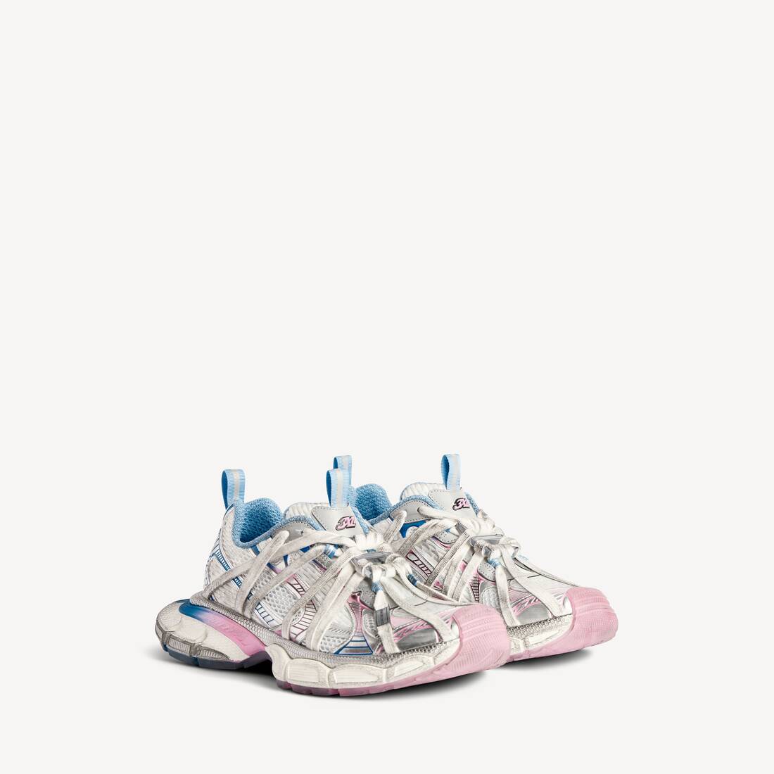 Women's 3xl Extreme Laces B Sneaker in White/grey/blue/pink