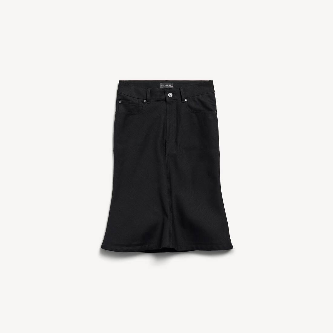 Women's Godet Midi Skirt in Black