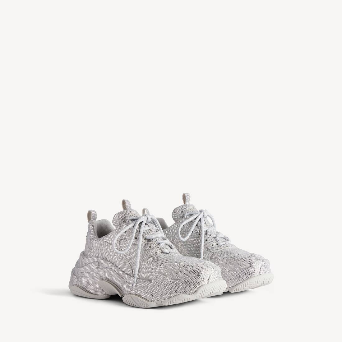 Women's Triple S Sneaker With Rhinestones in Light Grey