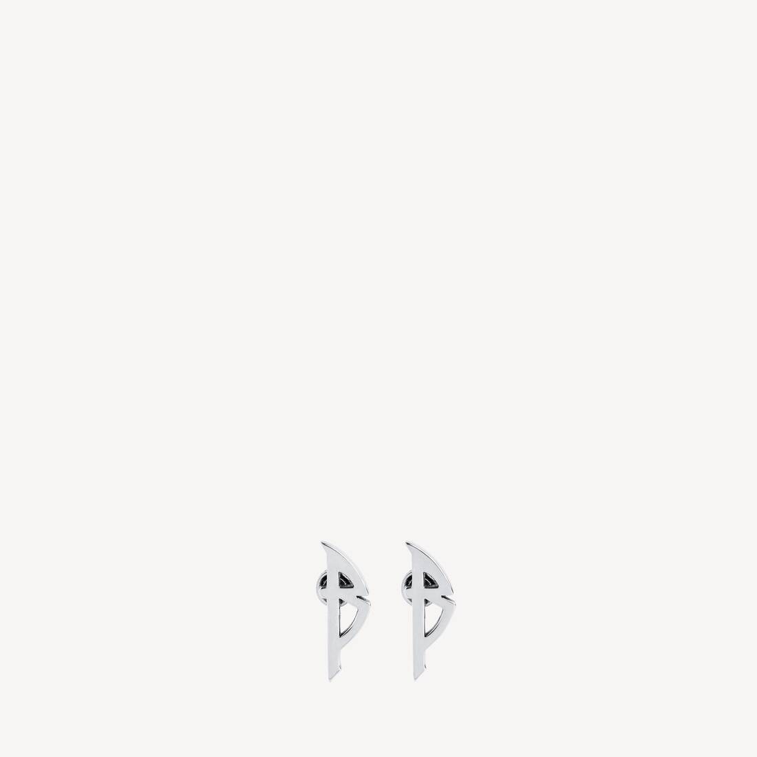 Typo Metal Earrings in Silver