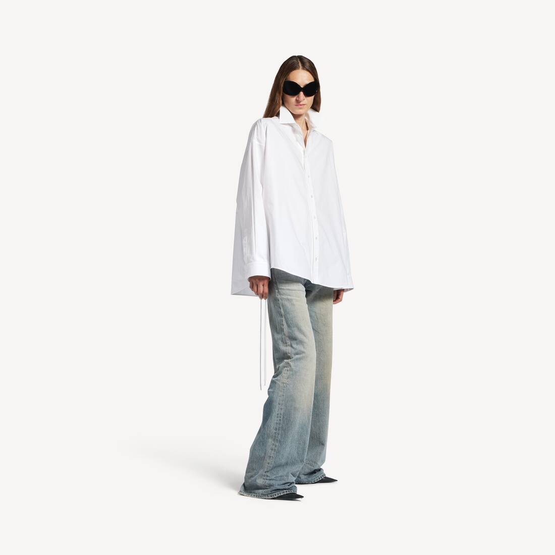 Women's Lace-up Shirt in White