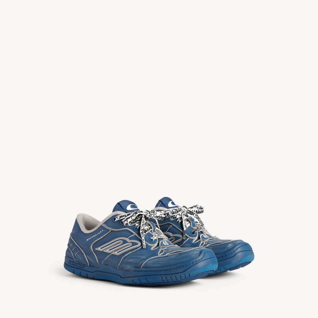 Men's Hamptons Medium Worn-out Sneaker in Navy/taupe