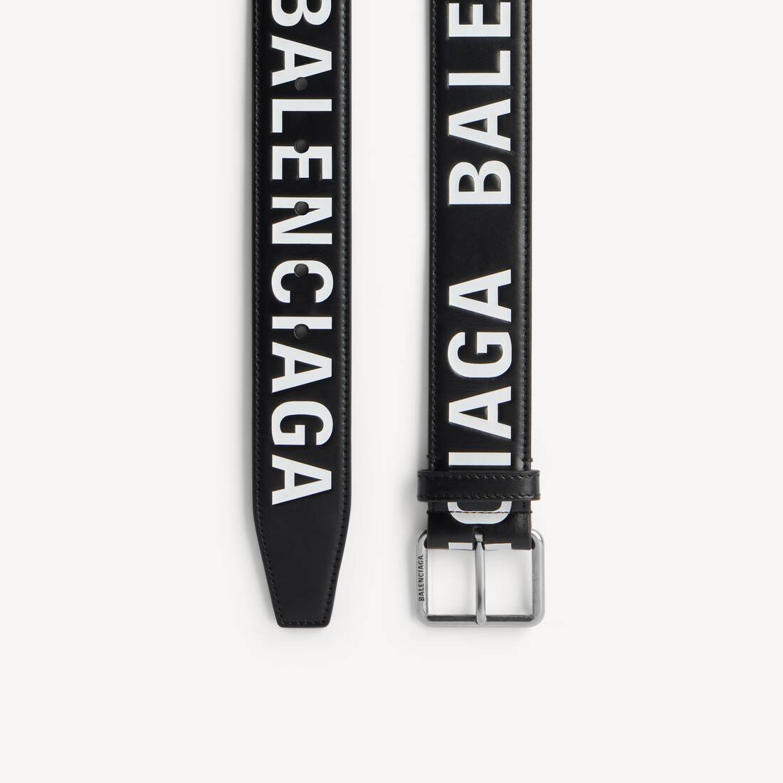 Men's Printed Letters Belt in Black/white