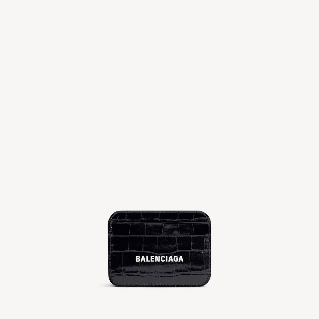 Cash Card Holder Crocodile Embossed in Black/white