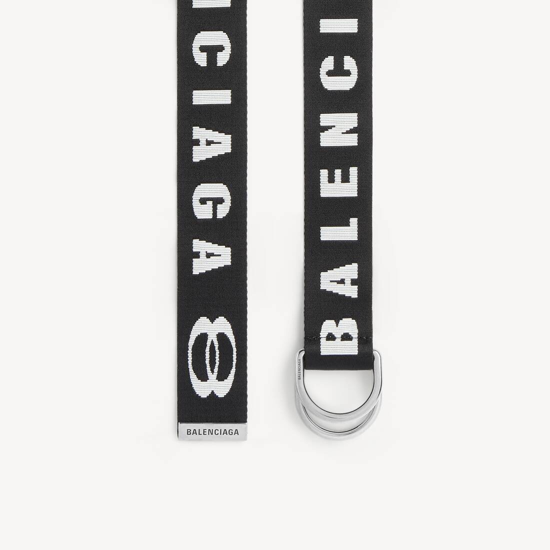 Men's D Ring Belt in Black/white