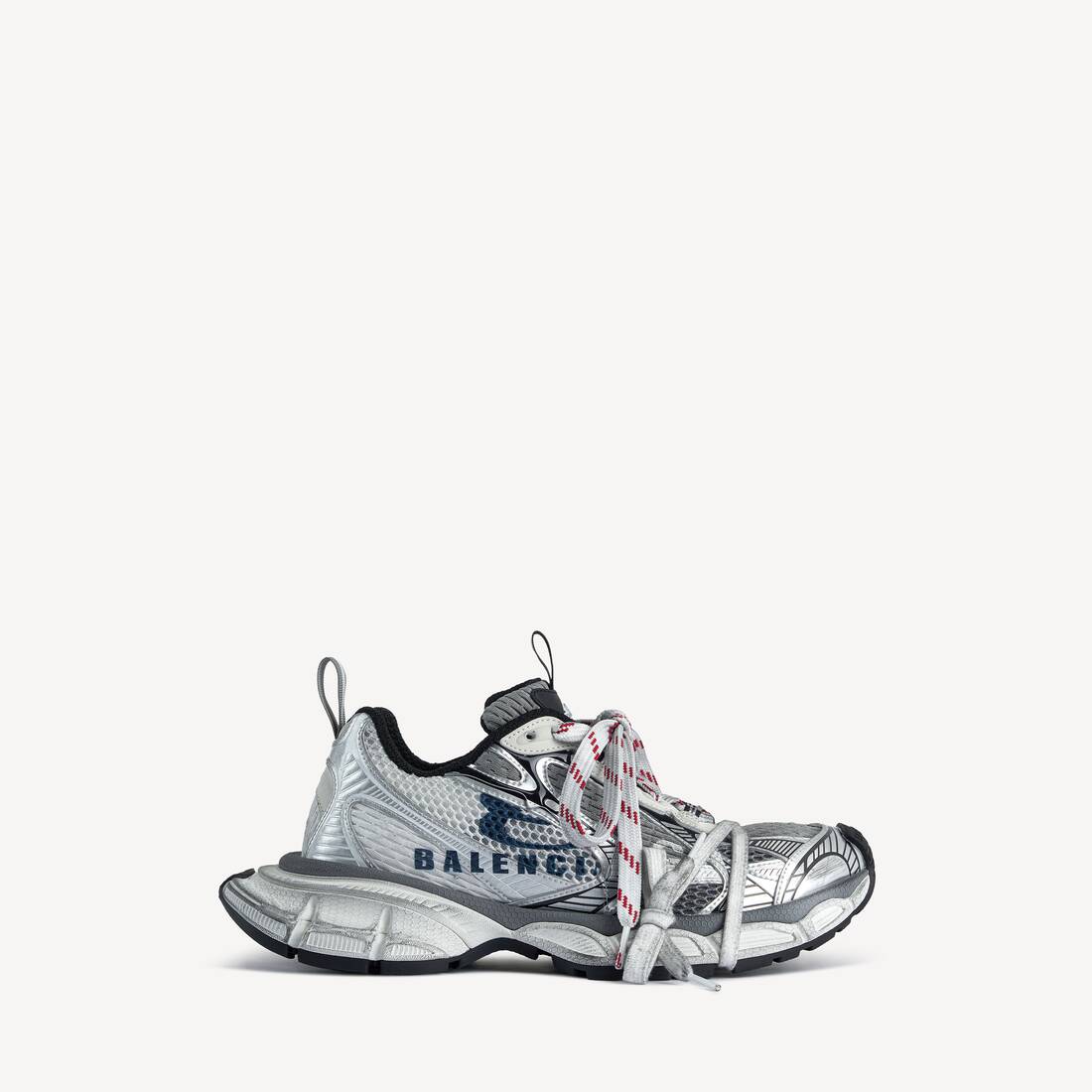 Men's 3xl Split Logo Sneaker in White/navy/grey