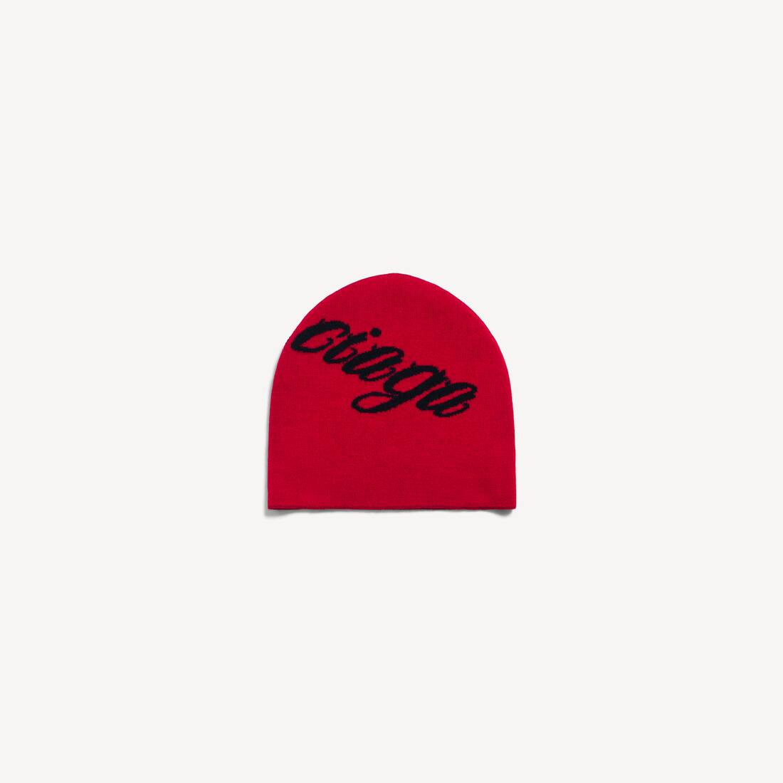 Men's Big B Beanie in Red/black