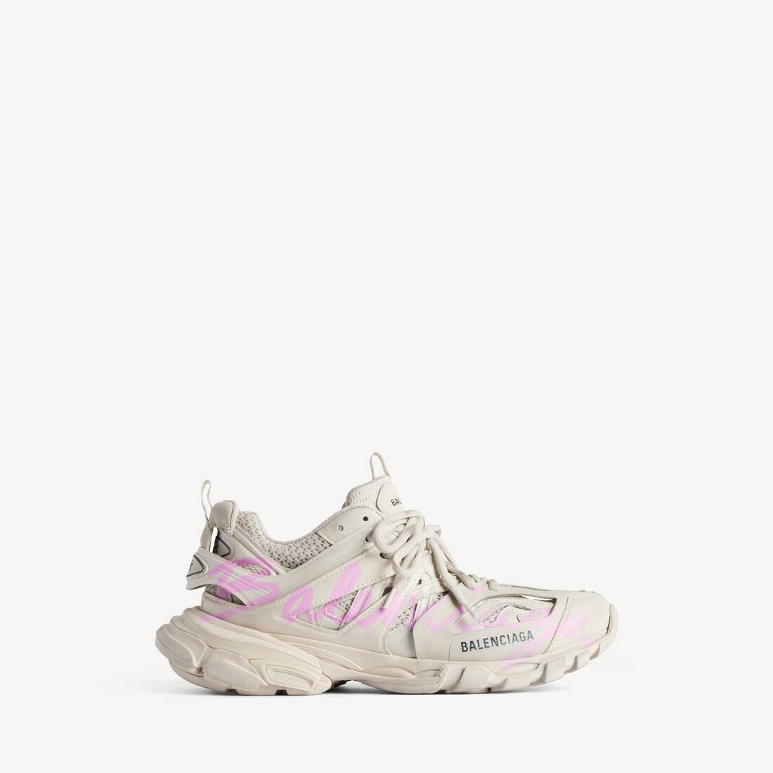 Women's Track Signature Sneaker in Beige/pink