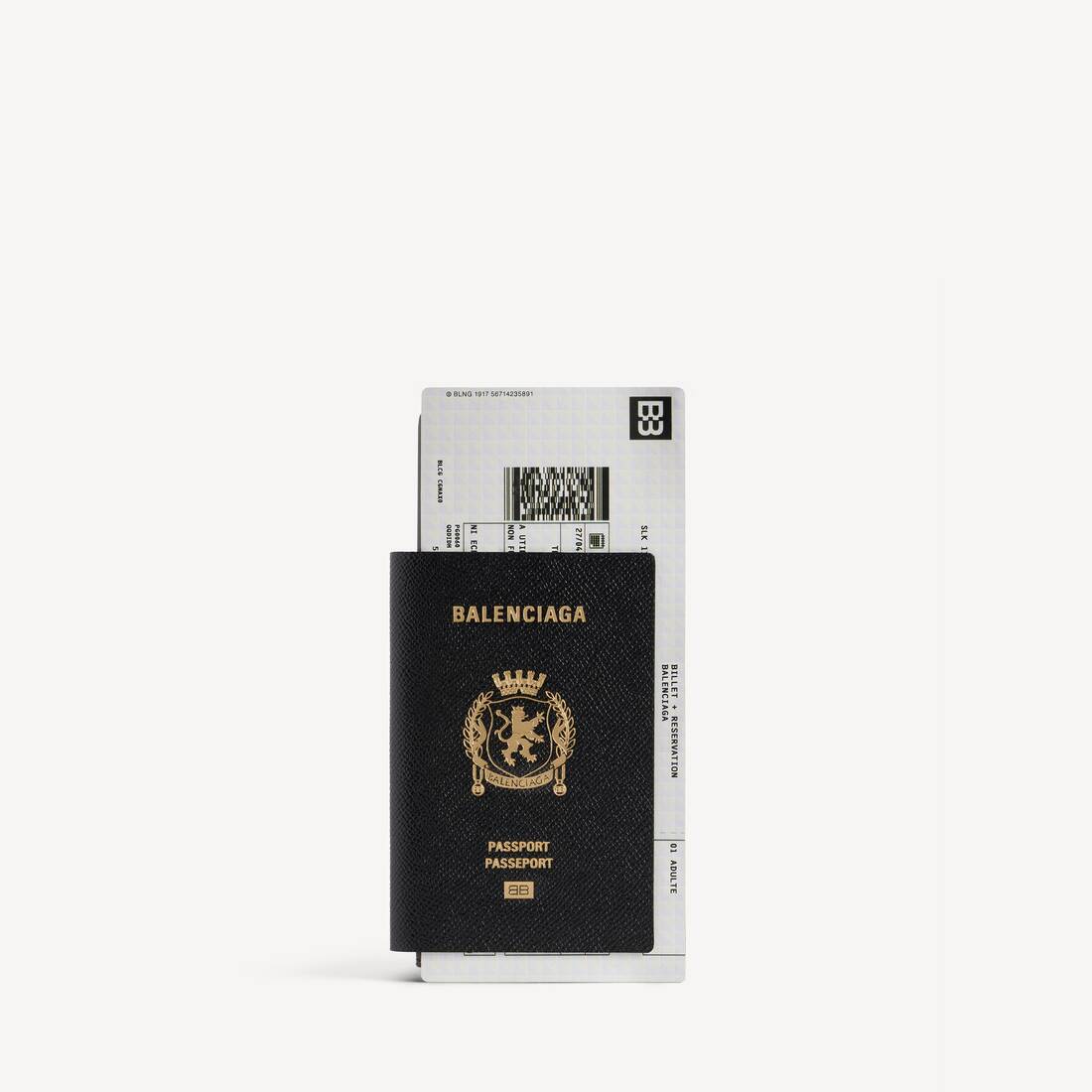 Men's Passport Long Wallet 1 Ticket in Black