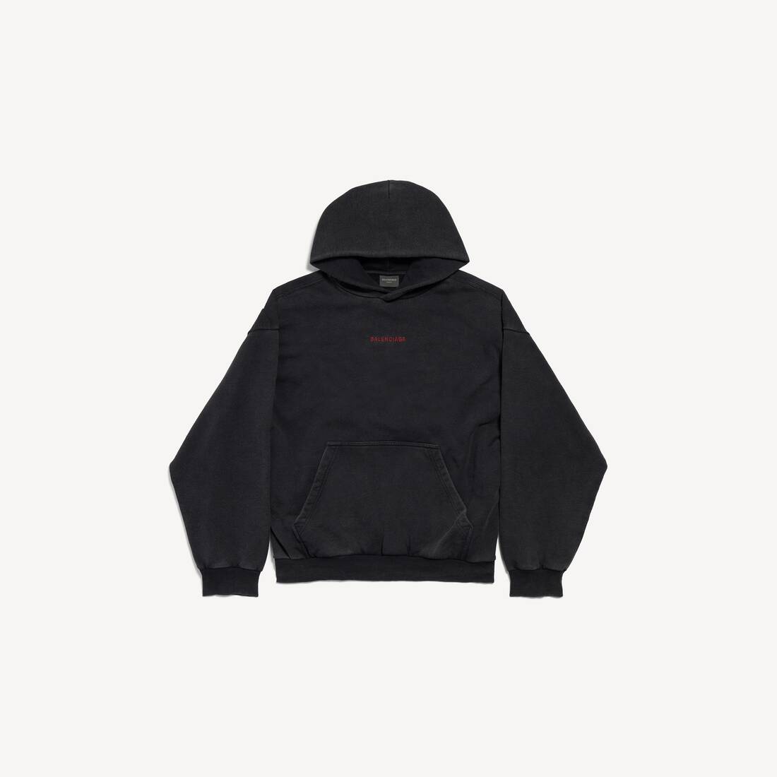 Men's Balenciaga Back Hoodie Medium Fit in Faded Black/red