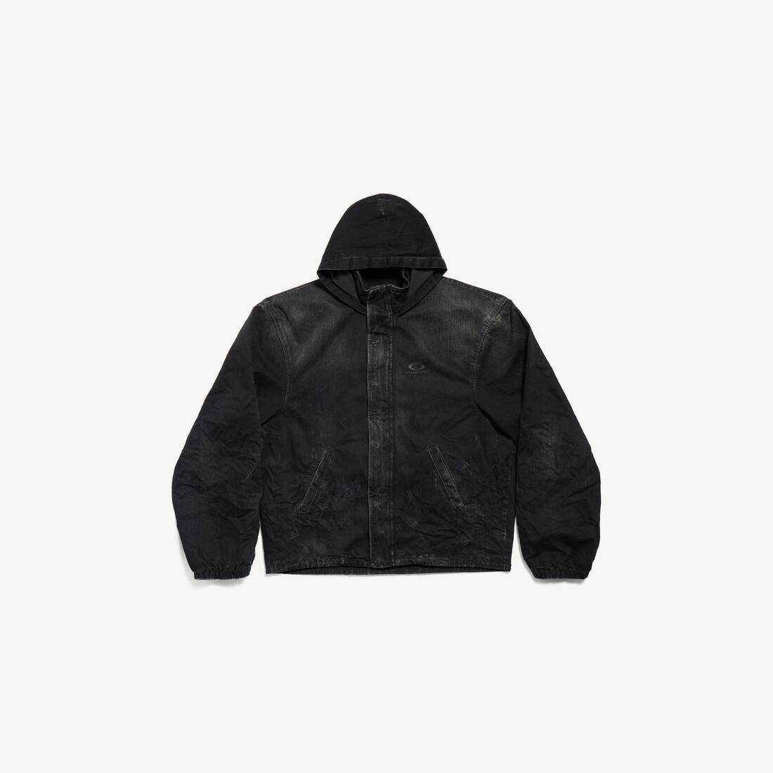 Men's Hooded Workwear Jacket in Black