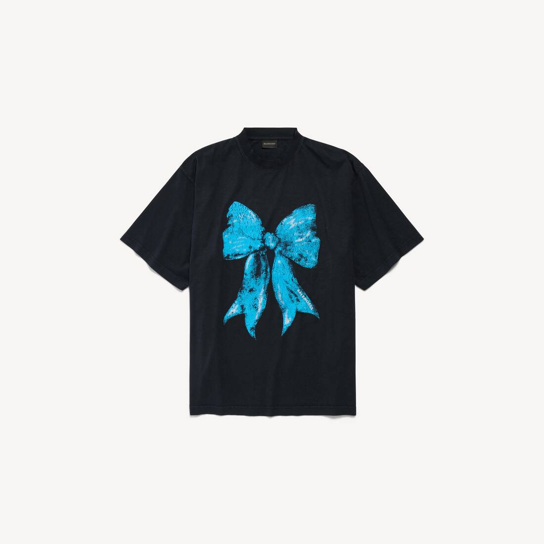 Women's Bow Oversized T-shirt in Faded Black